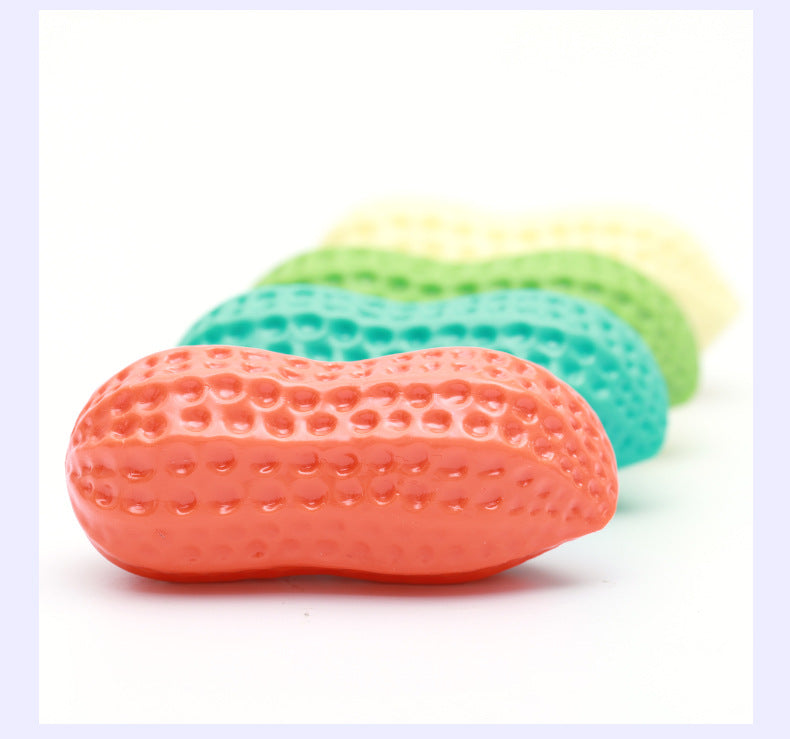 Dog Chewing Toy Simulation Peanut Squeaking Plaything Grinding Teeth Cleaning Anti Bite Rubber