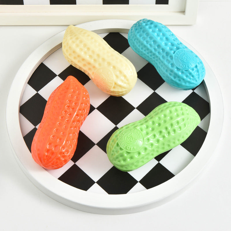Dog Chewing Toy Simulation Peanut Squeaking Plaything Grinding Teeth Cleaning Anti Bite Rubber