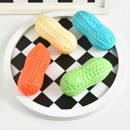 Dog Chewing Toy Simulation Peanut Squeaking Plaything Grinding Teeth Cleaning Anti Bite Rubber