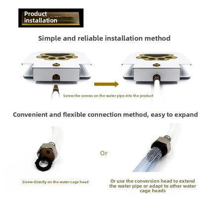 Pet Automatic Water Dispenser Step-On Pedal Water Feeder Self-Serving Drinking Fountain for Dogs Cats