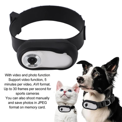 Pet Collar Camera for Videos and Photos HD 1080P 170° Wide Angle USB Rechargeable Adjustable Pet Camera Collar for Dogs Cats
