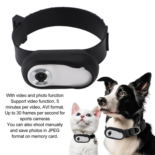 Pet Collar Camera for Videos and Photos HD 1080P 170° Wide Angle USB Rechargeable Adjustable Pet Camera Collar for Dogs Cats