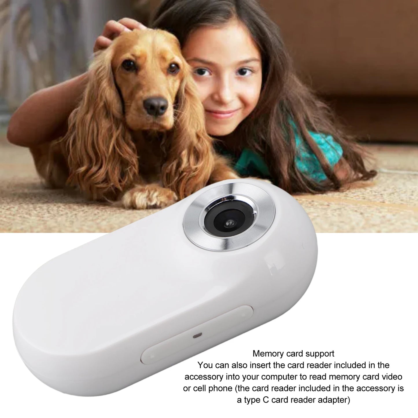 Pet Collar Camera for Videos and Photos HD 1080P 170° Wide Angle USB Rechargeable Adjustable Pet Camera Collar for Dogs Cats
