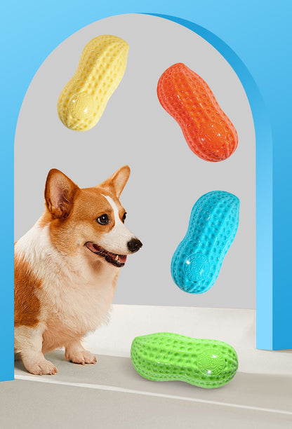 Dog Chewing Toy Simulation Peanut Squeaking Plaything Grinding Teeth Cleaning Anti Bite Rubber