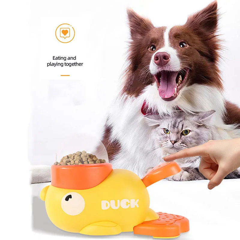 Duck Eating Puzzle Plate Interactive Pet Eating Toy