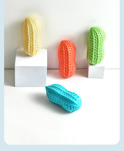 Dog Chewing Toy Simulation Peanut Squeaking Plaything Grinding Teeth Cleaning Anti Bite Rubber