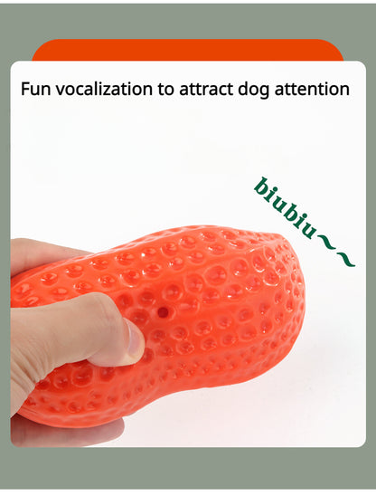 Dog Chewing Toy Simulation Peanut Squeaking Plaything Grinding Teeth Cleaning Anti Bite Rubber