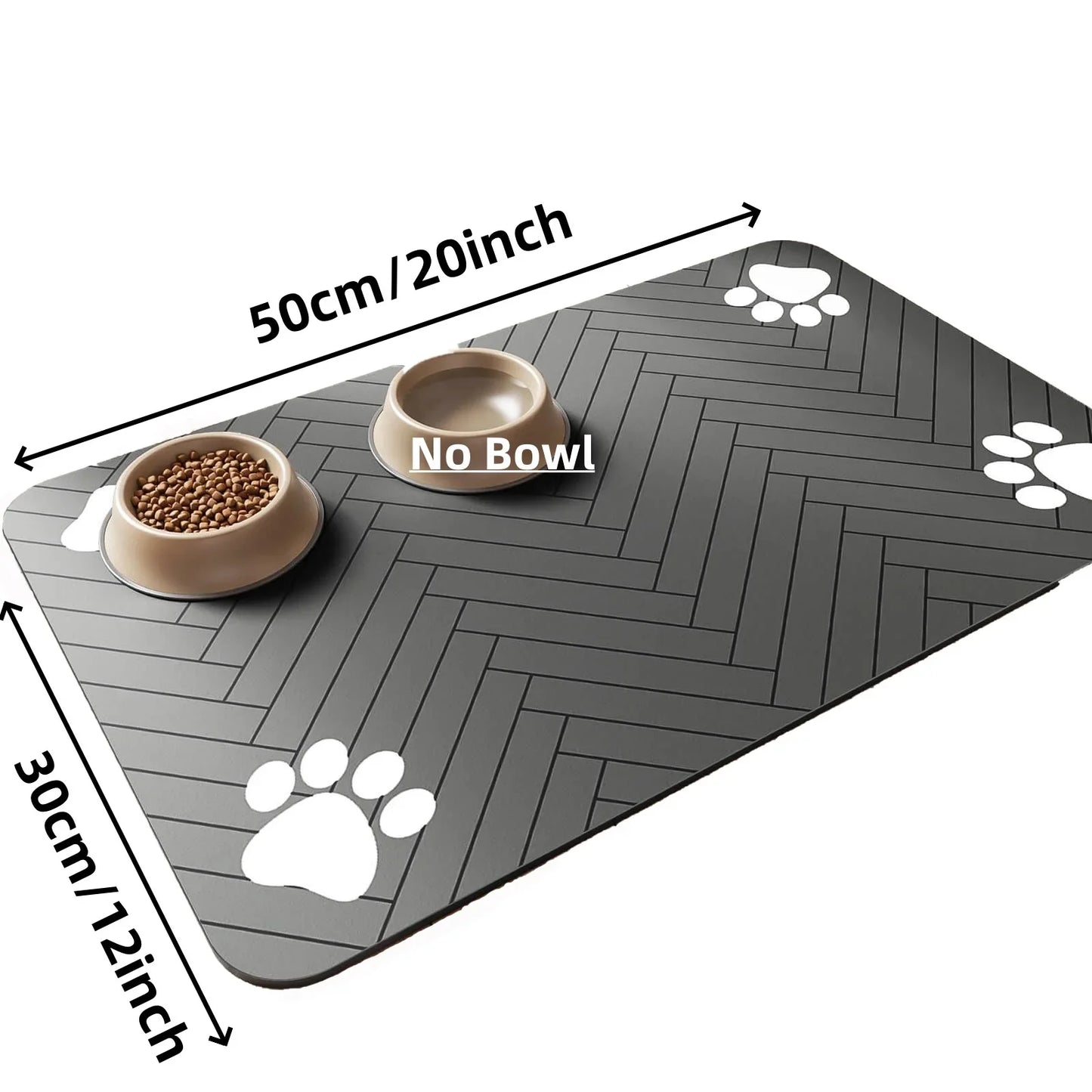 Pet Feeding Mat-Absorbent Pet Placemat for Food and Water Bowl with Waterproof Rubber Backing