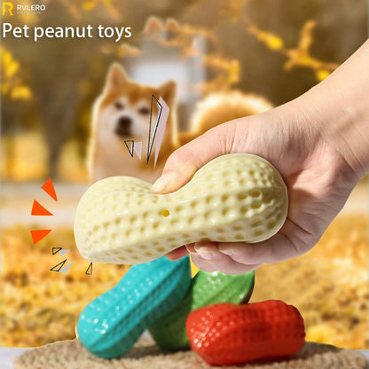 Dog Chewing Toy Simulation Peanut Squeaking Plaything Grinding Teeth Cleaning Anti Bite Rubber