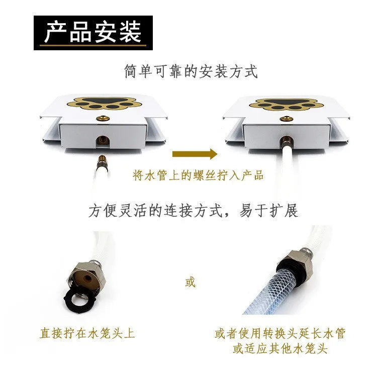 Pet Automatic Water Dispenser Step-On Pedal Water Feeder Self-Serving Drinking Fountain for Dogs Cats