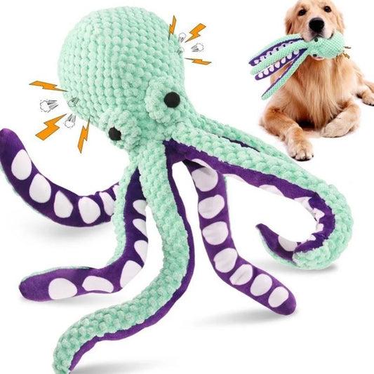 Pet Plush octopus interactive sound companion dog toy