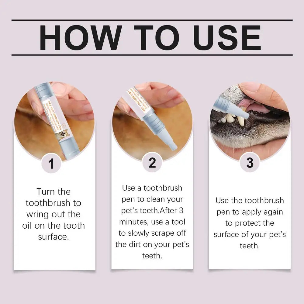 Pet Teeth Cleaning Pen Pet Dental Pen dog Toothbrush Pen Fresh Breath Tooth Whitening