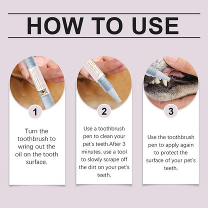 Pet Teeth Cleaning Pen Pet Dental Pen dog Toothbrush Pen Fresh Breath Tooth Whitening