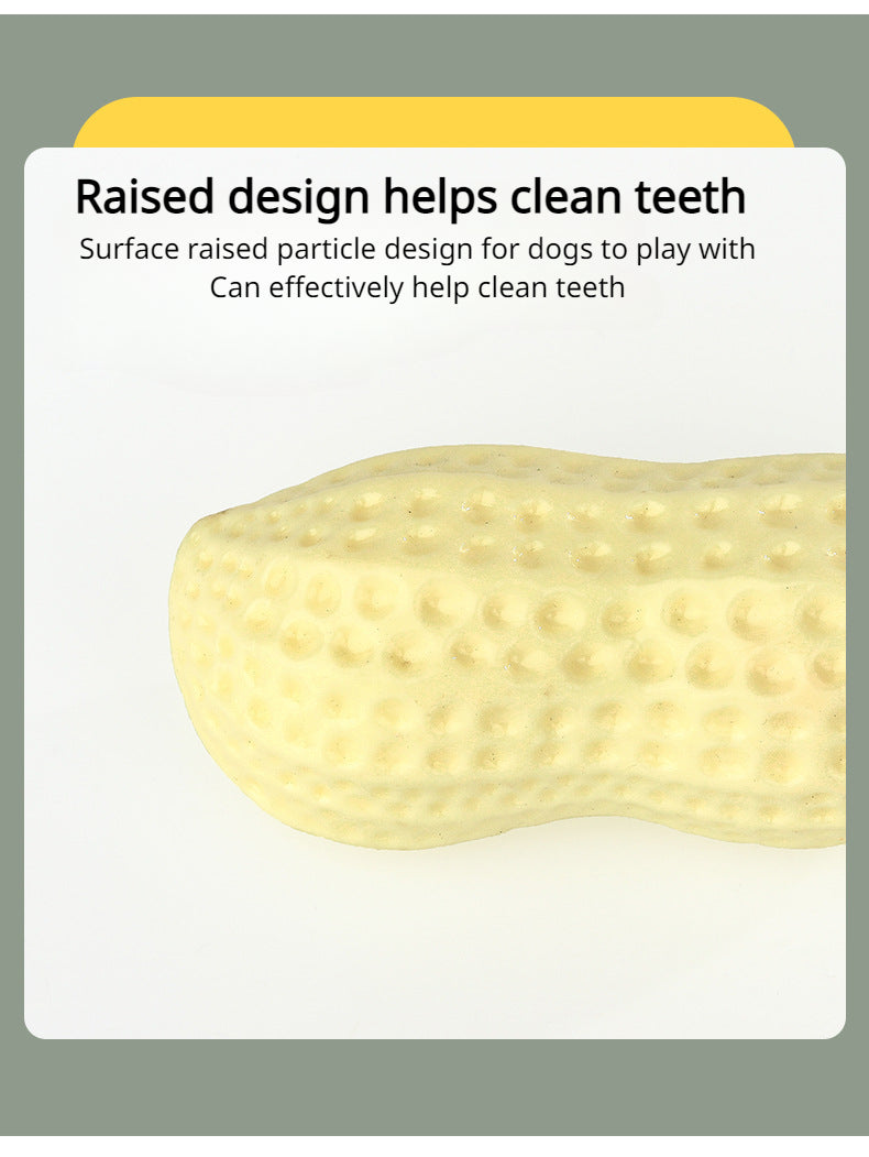 Dog Chewing Toy Simulation Peanut Squeaking Plaything Grinding Teeth Cleaning Anti Bite Rubber
