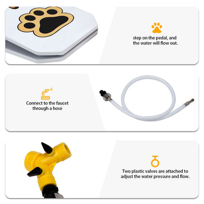 Pet Automatic Water Dispenser Step-On Pedal Water Feeder Self-Serving Drinking Fountain for Dogs Cats