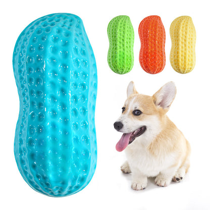 Dog Chewing Toy Simulation Peanut Squeaking Plaything Grinding Teeth Cleaning Anti Bite Rubber