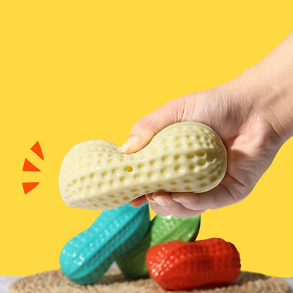 Dog Chewing Toy Simulation Peanut Squeaking Plaything Grinding Teeth Cleaning Anti Bite Rubber