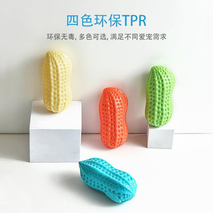 Dog Chewing Toy Simulation Peanut Squeaking Plaything Grinding Teeth Cleaning Anti Bite Rubber
