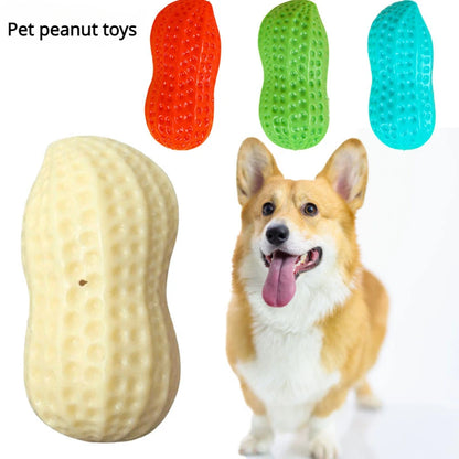 Dog Chewing Toy Simulation Peanut Squeaking Plaything Grinding Teeth Cleaning Anti Bite Rubber