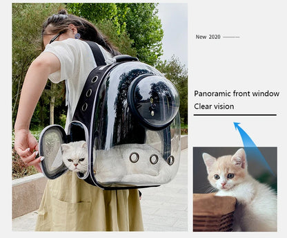 Pet Cat Carrying Bag Space Pet Backpacks Breathable Portable Transparent Backpack