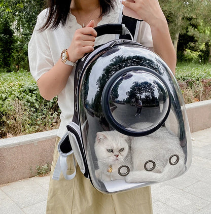 Pet Cat Carrying Bag Space Pet Backpacks Breathable Portable Transparent Backpack