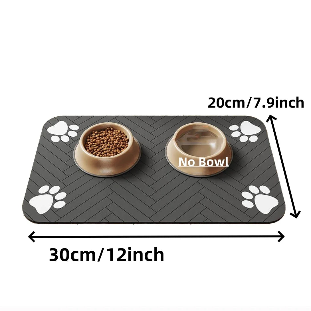 Pet Feeding Mat-Absorbent Pet Placemat for Food and Water Bowl with Waterproof Rubber Backing