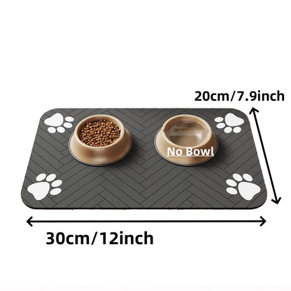Pet Feeding Mat-Absorbent Pet Placemat for Food and Water Bowl with Waterproof Rubber Backing