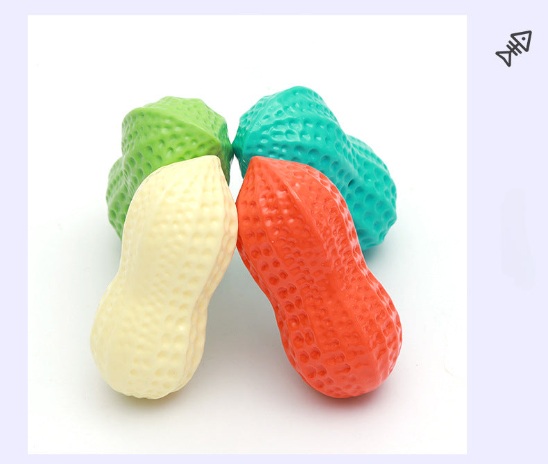 Dog Chewing Toy Simulation Peanut Squeaking Plaything Grinding Teeth Cleaning Anti Bite Rubber