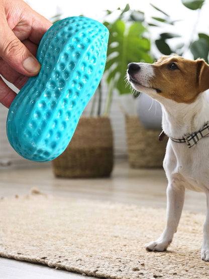 Dog Chewing Toy Simulation Peanut Squeaking Plaything Grinding Teeth Cleaning Anti Bite Rubber
