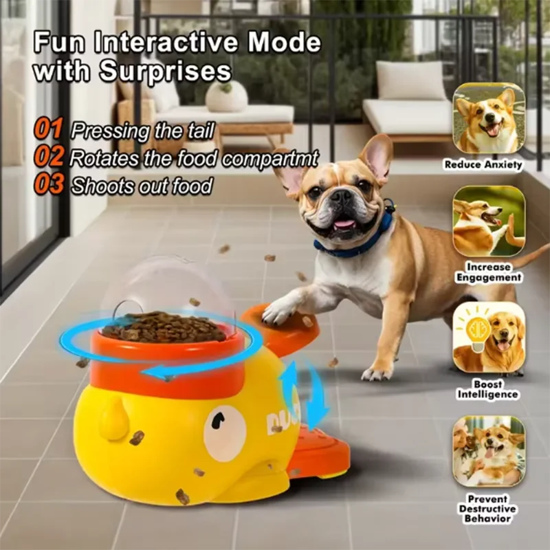 Duck Eating Puzzle Plate Interactive Pet Eating Toy