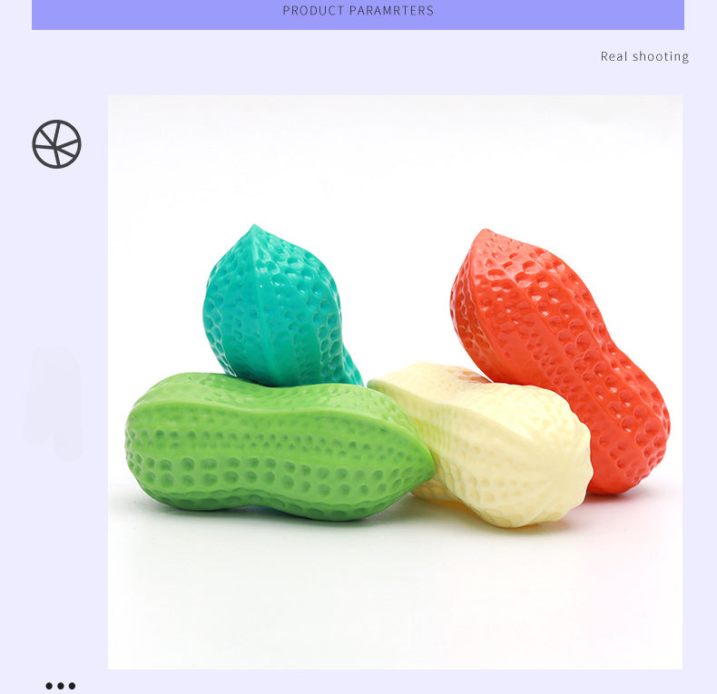 Dog Chewing Toy Simulation Peanut Squeaking Plaything Grinding Teeth Cleaning Anti Bite Rubber