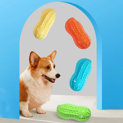Dog Chewing Toy Simulation Peanut Squeaking Plaything Grinding Teeth Cleaning Anti Bite Rubber