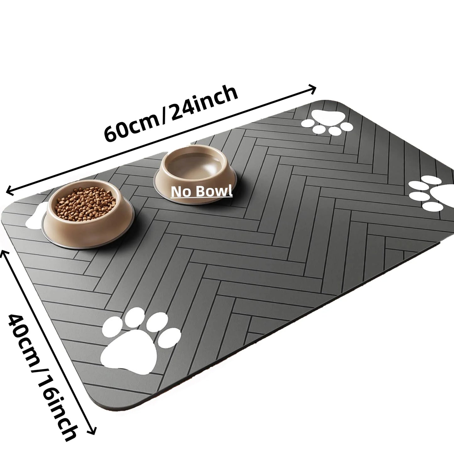 Pet Feeding Mat-Absorbent Pet Placemat for Food and Water Bowl with Waterproof Rubber Backing
