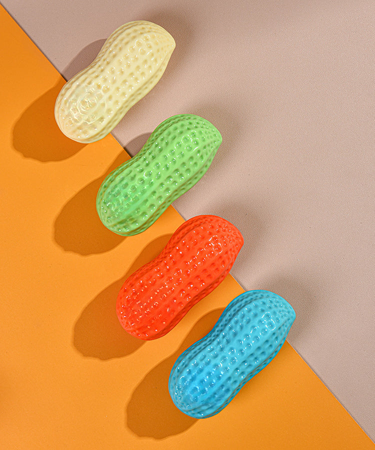 Dog Chewing Toy Simulation Peanut Squeaking Plaything Grinding Teeth Cleaning Anti Bite Rubber