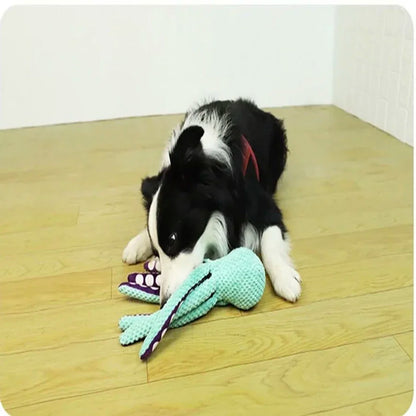 Pet Plush octopus interactive sound companion dog toy